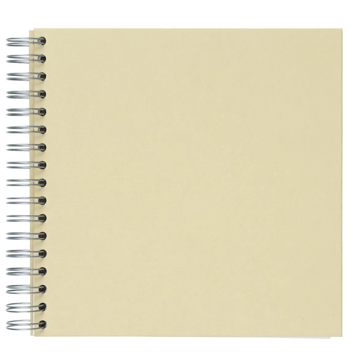 Fotoalbum med spiralbindning, 22×22 cm, beige, 25 vita ark, 225 g/m²