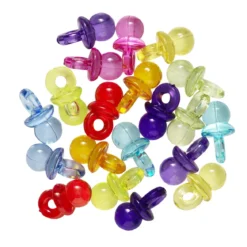 20 färgglada nappar som blir söta pärlor, hängen & charms – Ø10 mm, längd 19 mm
