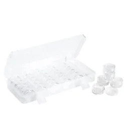 Förvaringsbox med 30 stycken cirkelformade burkar – 2,8 cm höga och 4 cm i diameter