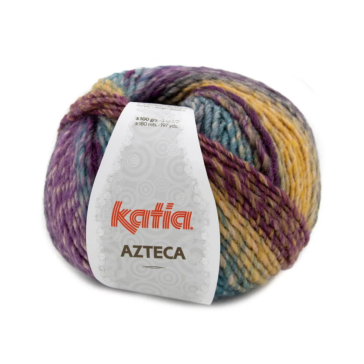 Garn Azteca 100g lila/gul mel