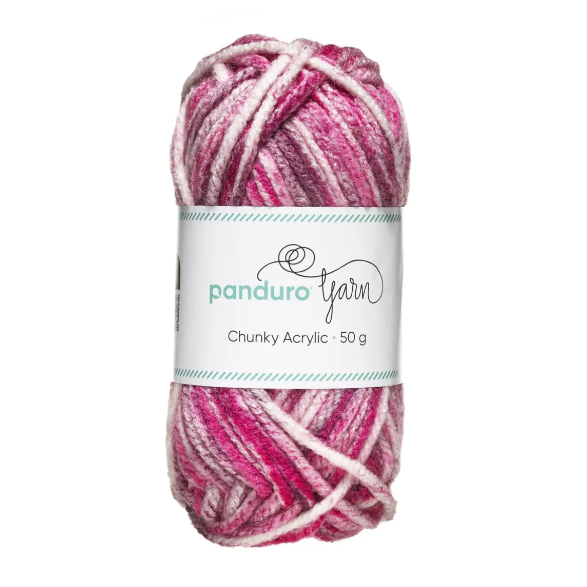 Garn Chunky Acrylic 50g pink to wine red multi