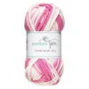 Garn Chunky Acrylic 50g white to pink multi