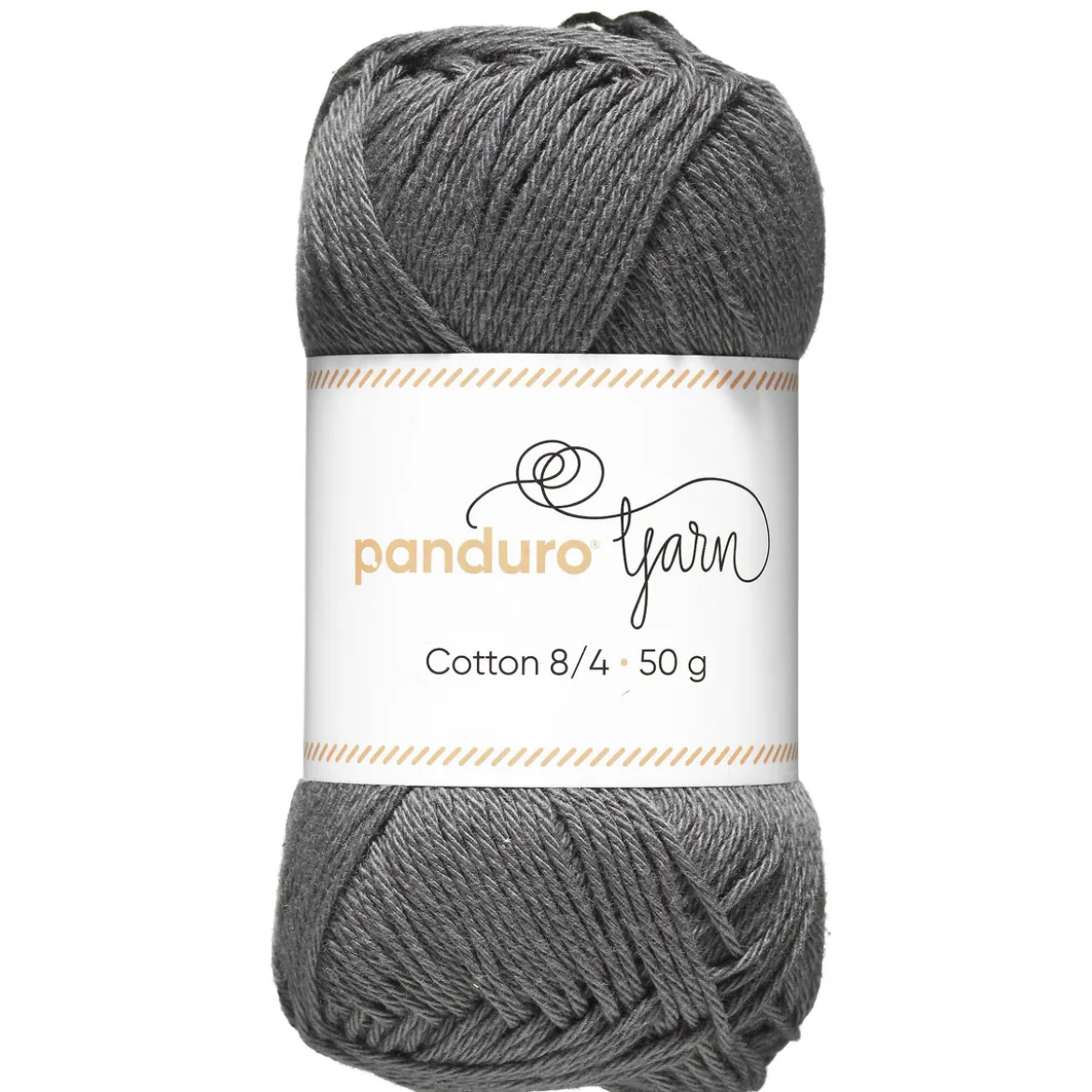 Garn Cotton 8/4 50g mörkgrå