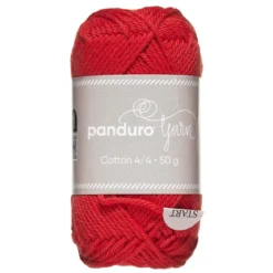 Garn Cotton 4/4 50g röd