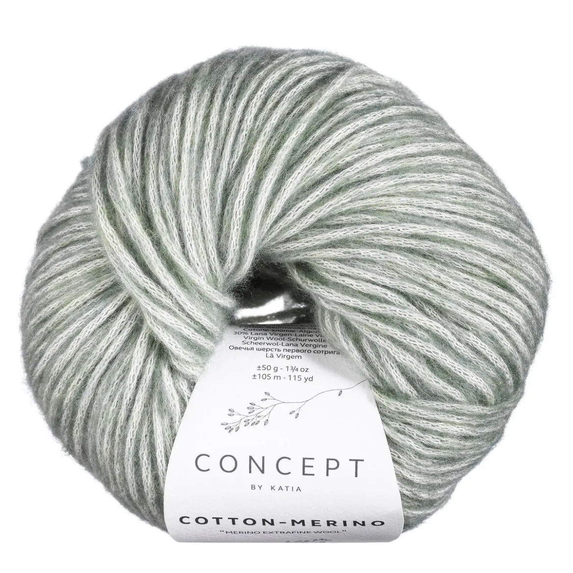 Garn Cotton Merino 50g dimgrön 146