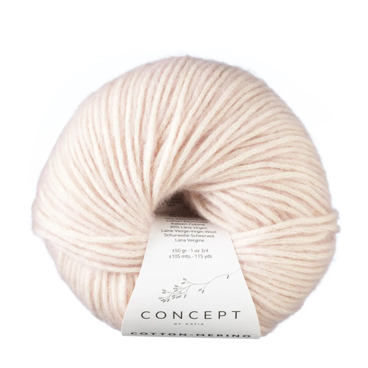 Garn Cotton Merino 50g ljusrosa 103