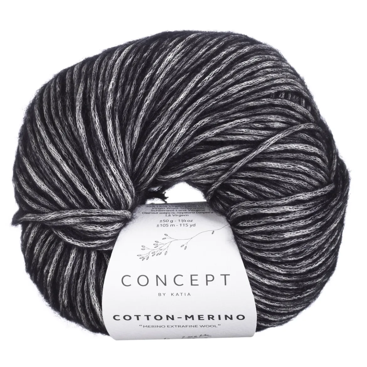 Garn Cotton Merino 50g svart 108