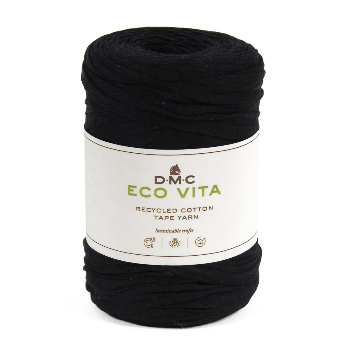 Garn DMC Eco Vita Tape Yarn bandgarn 250g grå