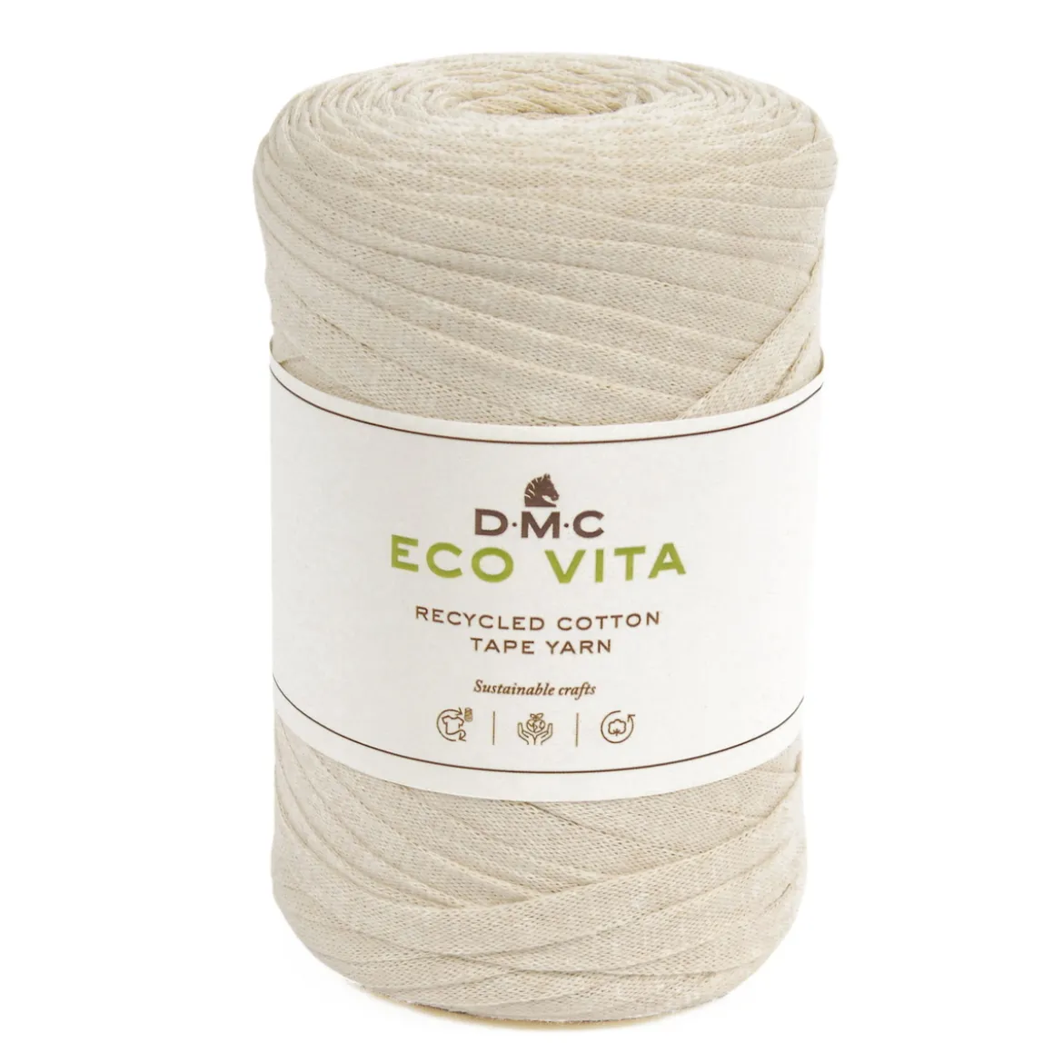 Garn DMC Eco Vita Tape Yarn bandgarn 250g beige