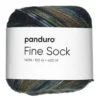Garn Fine Sock 100g blå, bruna & lila nyanser