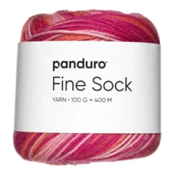 Garn Fine Sock 100g rosa & röda nyanser