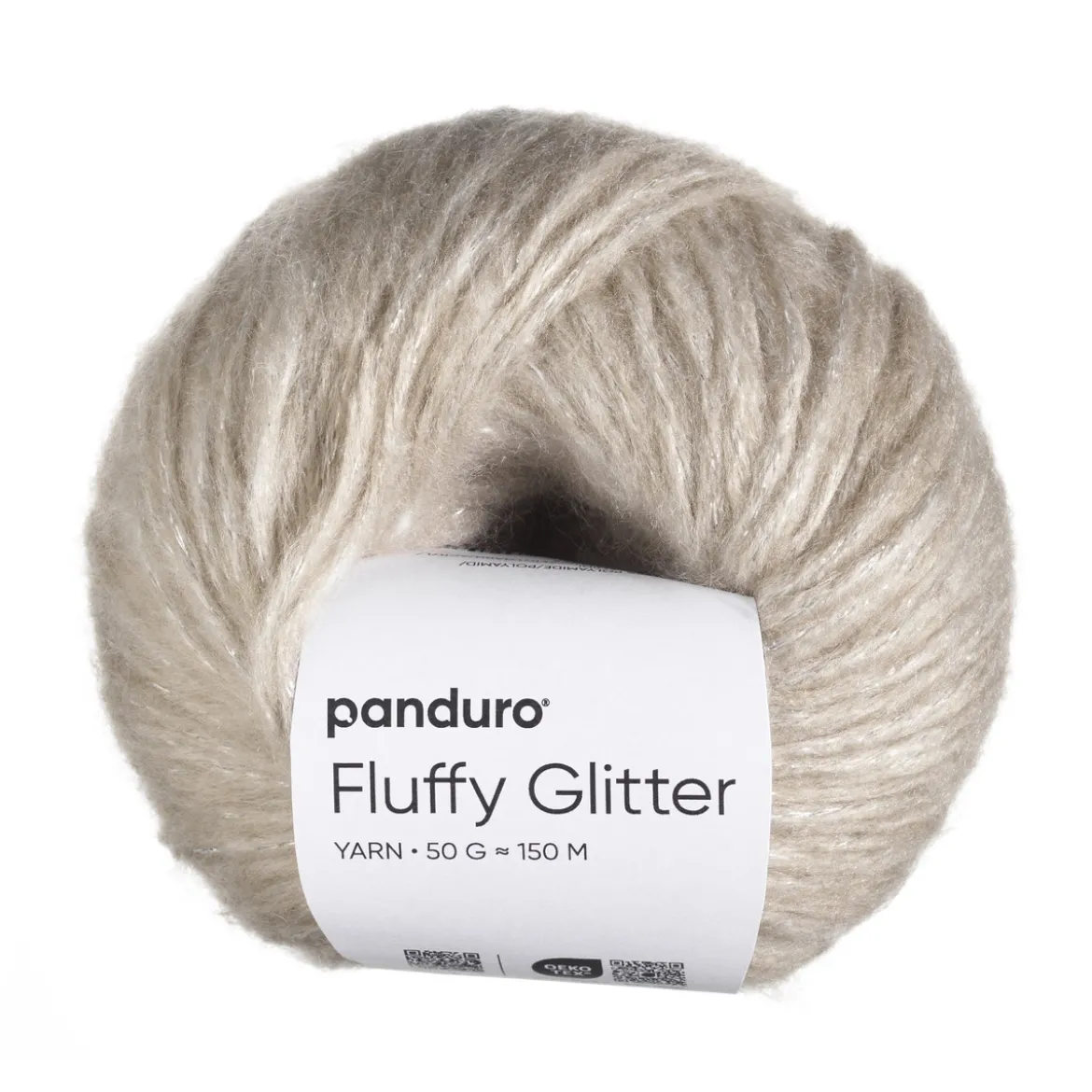 Garn Fluffy Glitter 50g beige