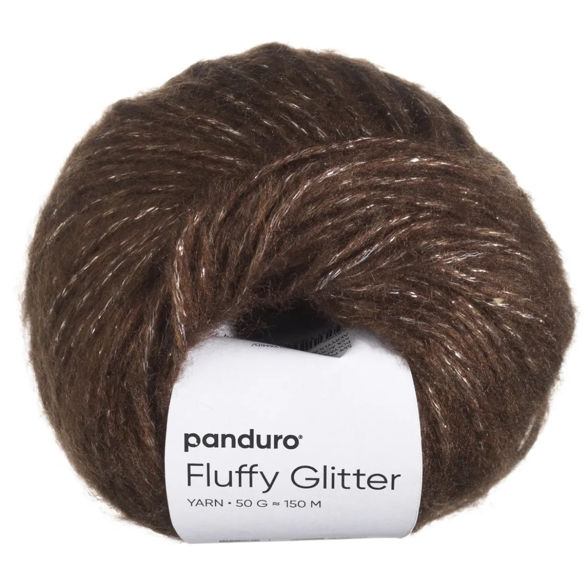 Garn Fluffy Glitter 50g brun