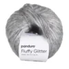 Garn Fluffy Glitter 50g grå