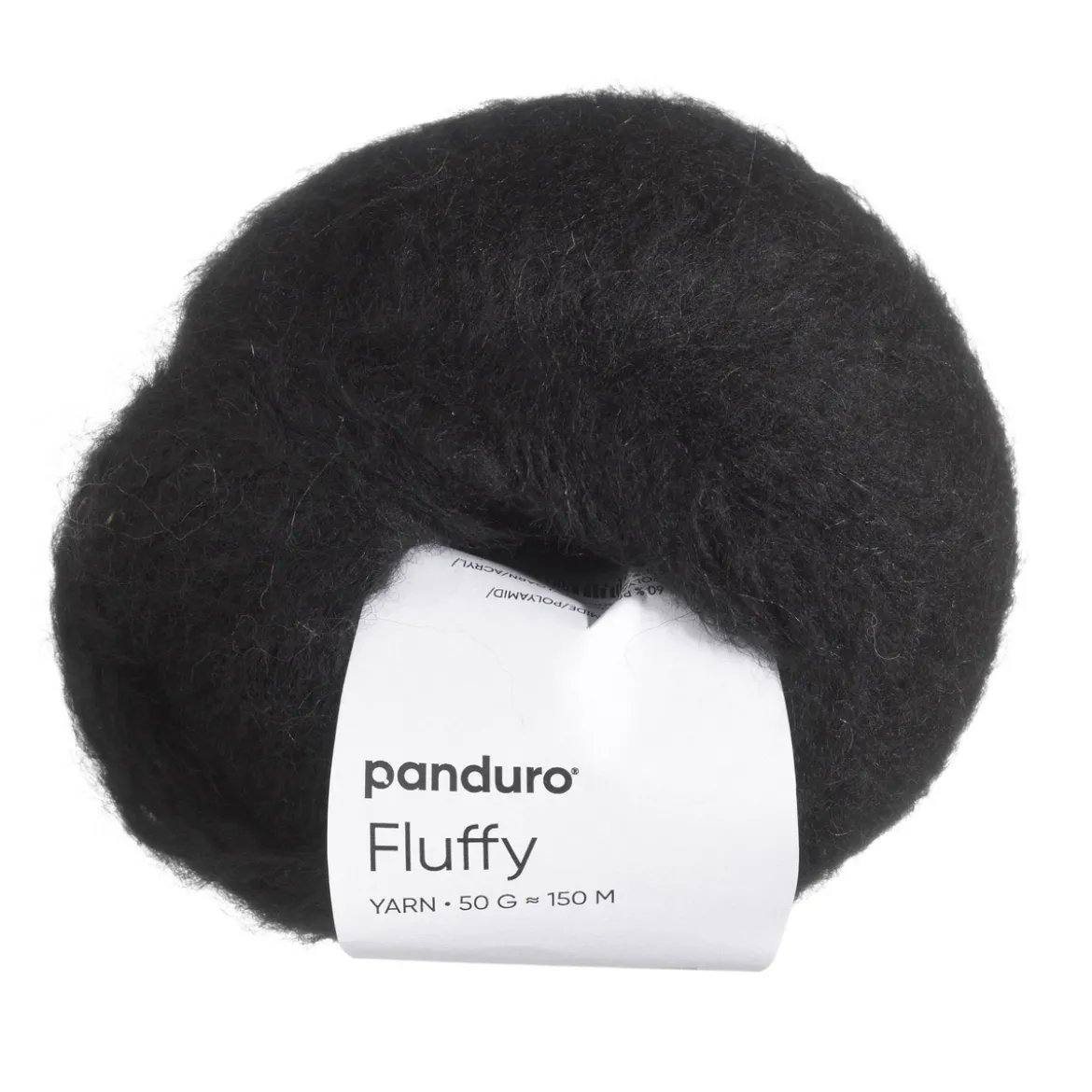 Garn Fluffy 50g svart