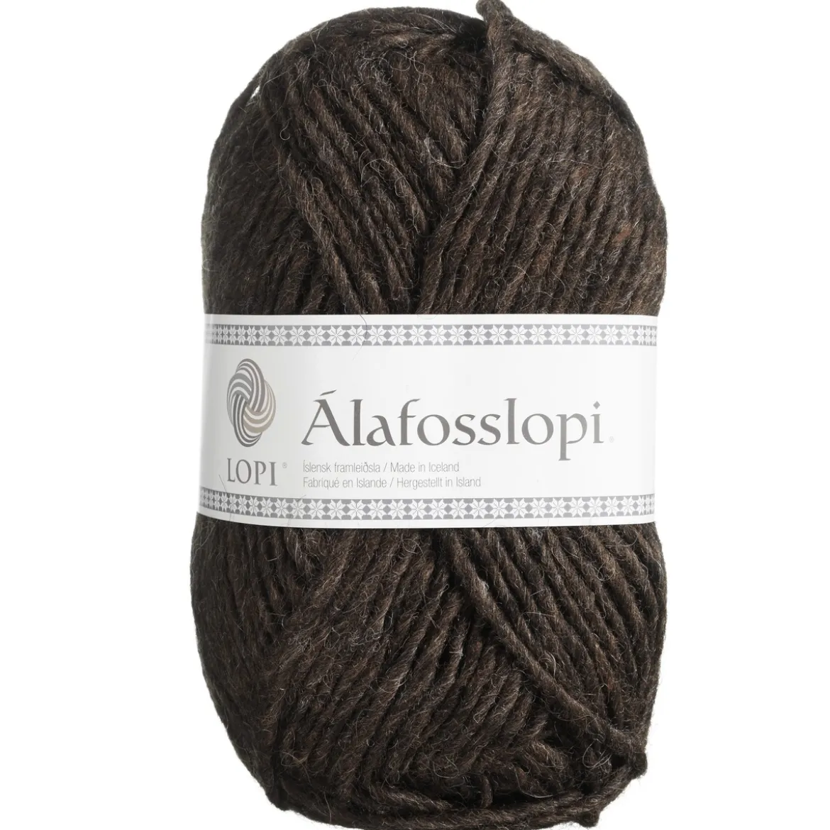 Garn Istex Alafosslopi 100g brun – 0867 Chocolate heather