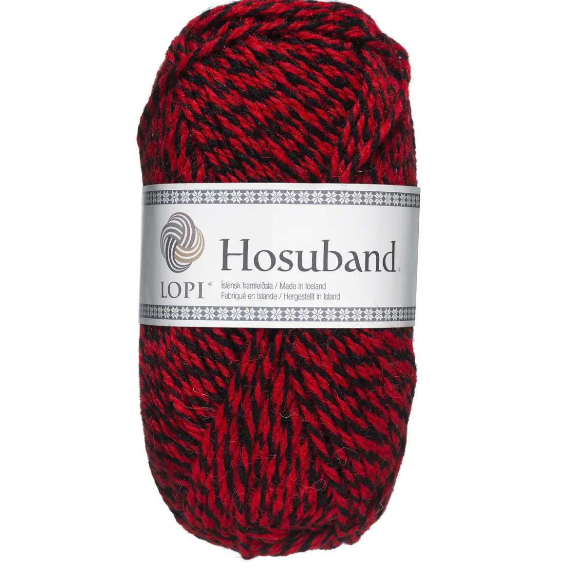Garn Istex Hosuband 100g röd/svart – Red-black 0225