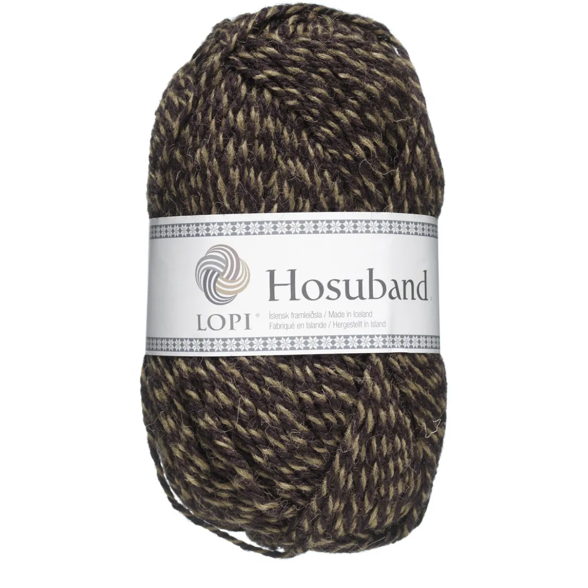 Garn Istex Hosuband 100g svart/khaki – Black heather / khaki 0227