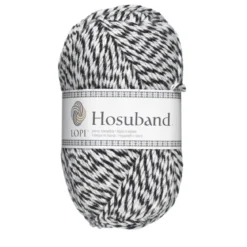 Garn Istex Hosuband 100g vit/svart – White-black 0000