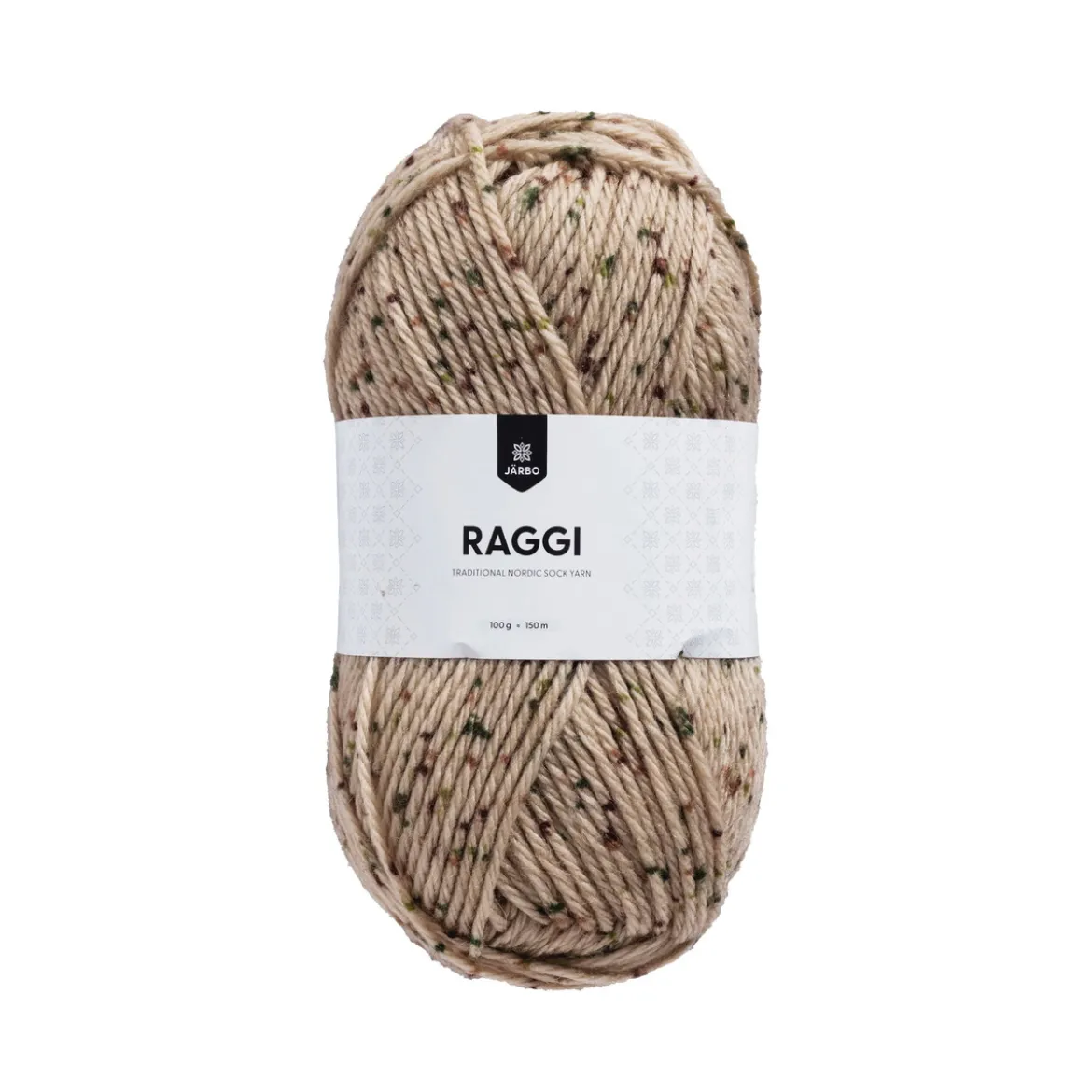 Garn Järbo Raggi 100g beige prick – Tweedy forest 15182