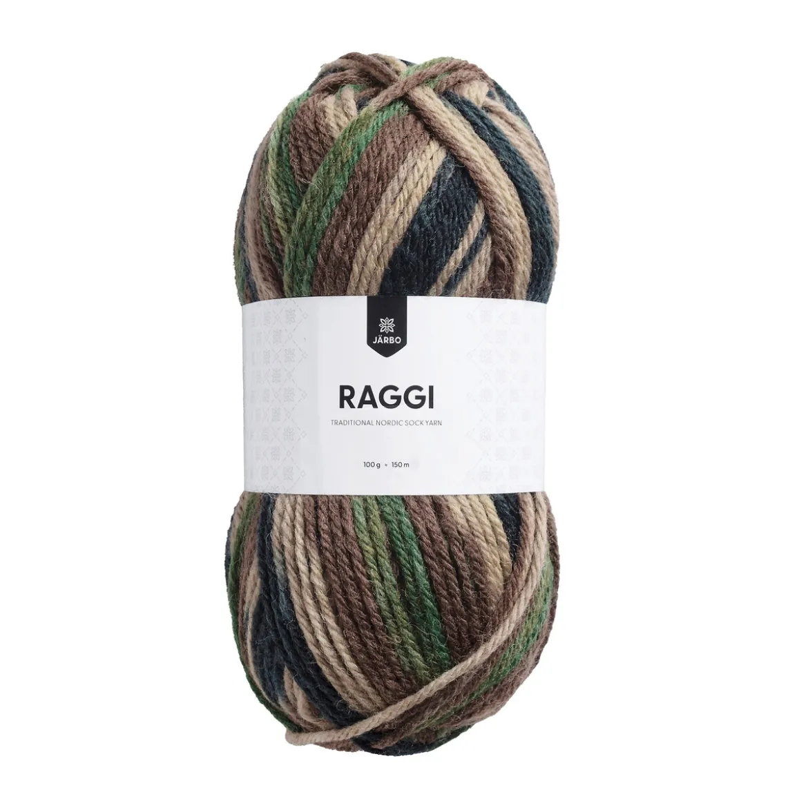 Garn Järbo Raggi 100g brun-grön – Camouflage 15184