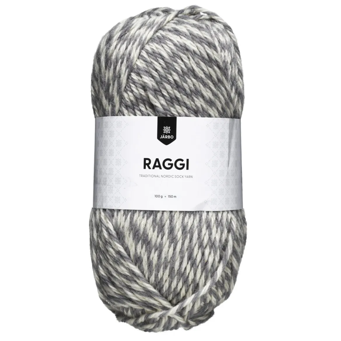 Garn Järbo Raggi 100g grå/vit – Graystone mouliné 1515