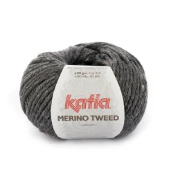Garn Katia Merino Tweed 50g mörkgrå – 308 Dark grey