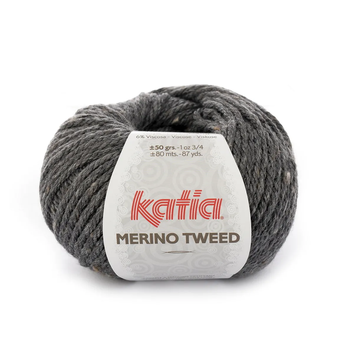 Garn Katia Merino Tweed 50g mörkgrå – 308 Dark grey