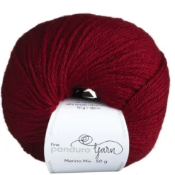 Garn Merino Mix 50g mörkröd