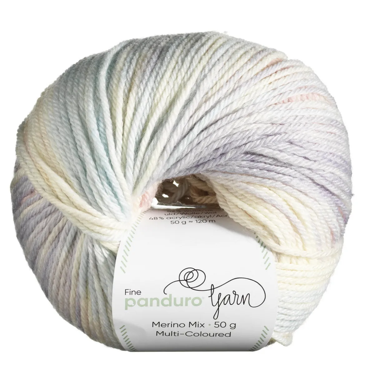 Garn Merino Mix Multi-Coloured 50g ljus pastell