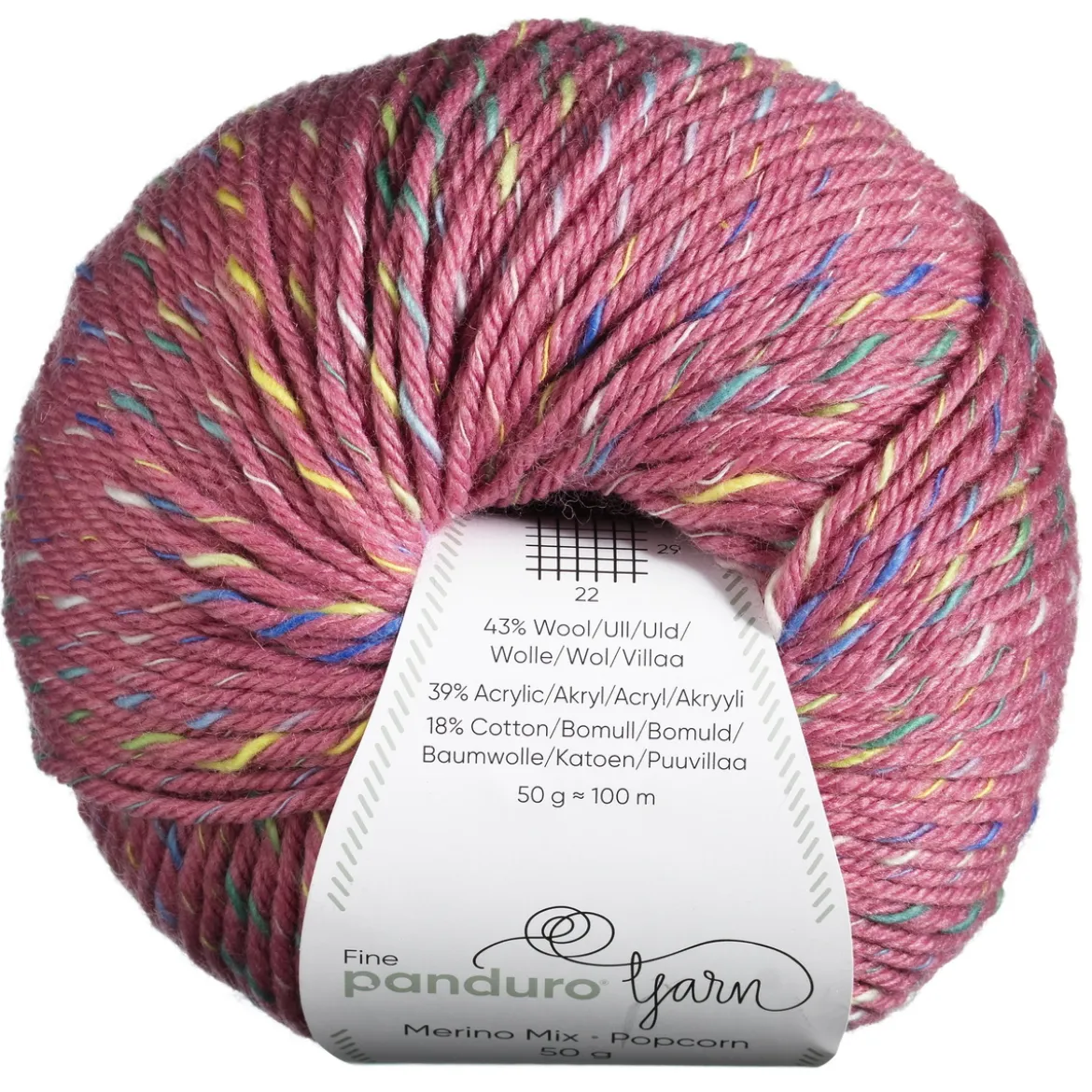 Garn Merino Mix Popcorn 50g rosa