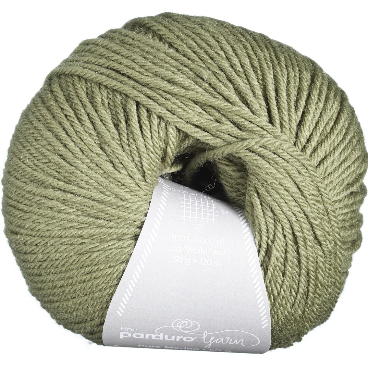 Garn Pure Merino 50g mossgrön