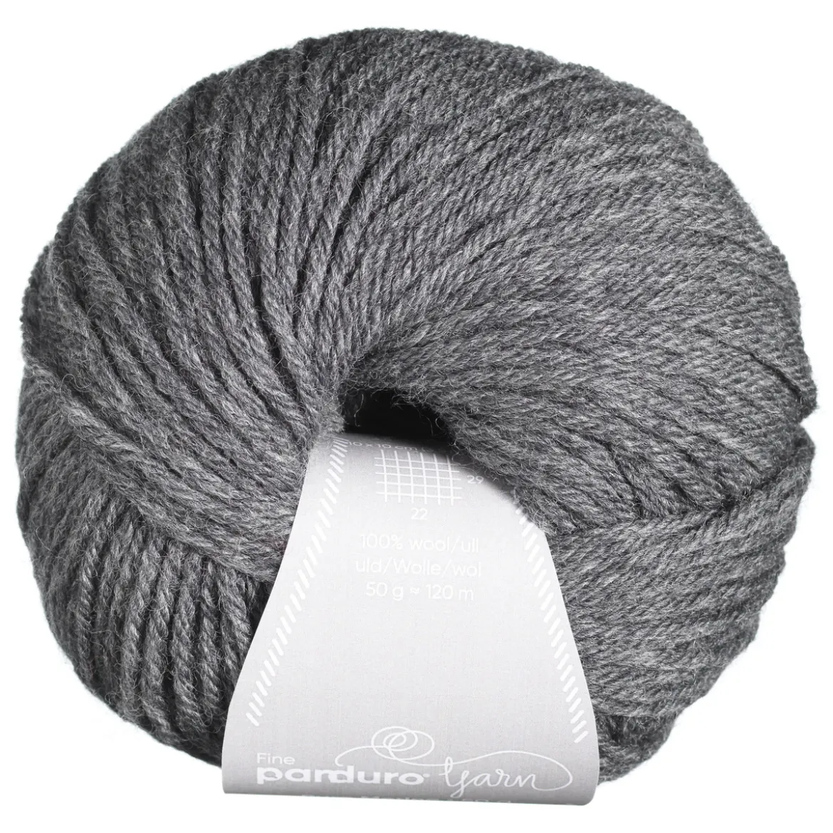 Garn Pure Merino 50g mörkgrå