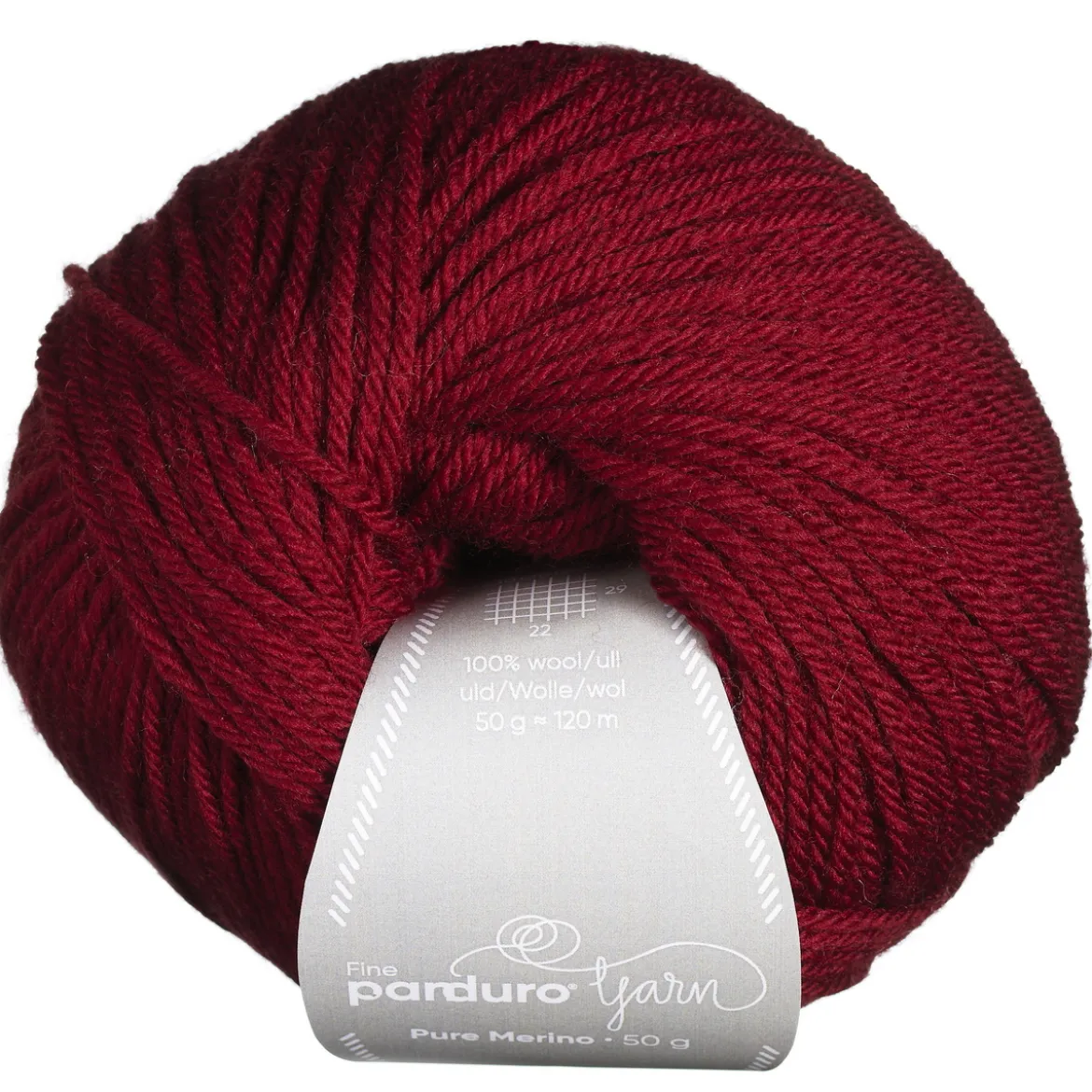 Garn Pure Merino 50g mörkröd