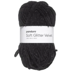 Garn Soft Glitter Velvet 100g svart
