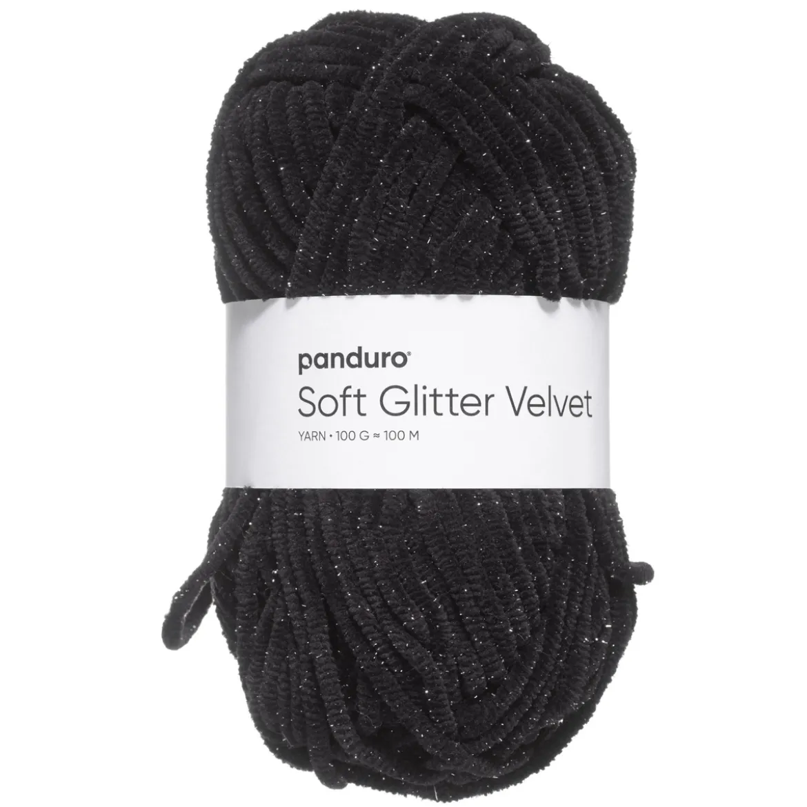 Garn Soft Glitter Velvet 100g svart