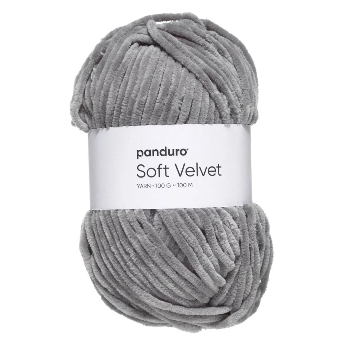 Garn Soft Velvet 100g grå