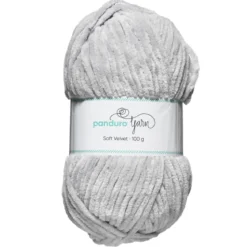 Garn Soft Velvet 100g ljusgrå