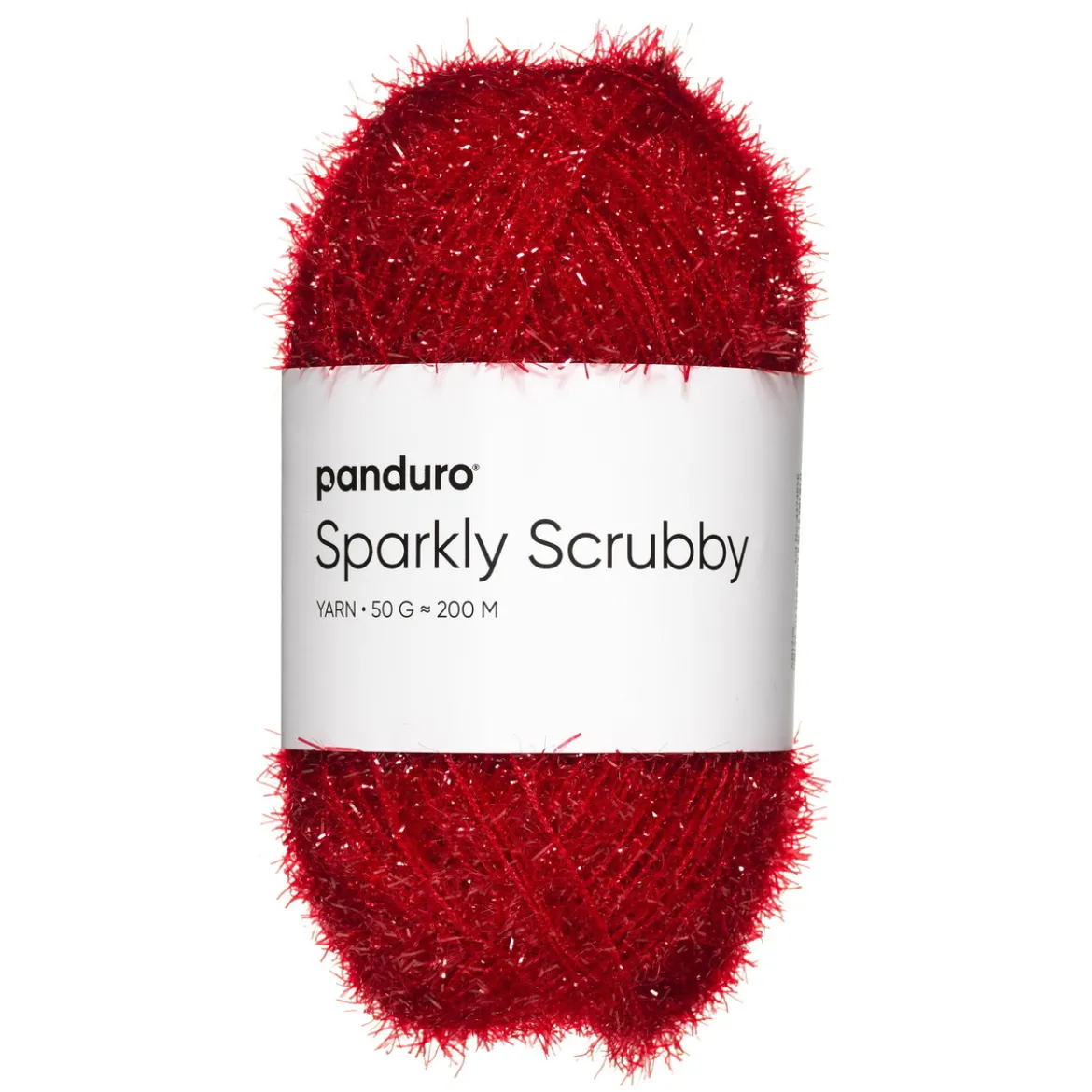 Garn Sparkly Scrubby 50g röd