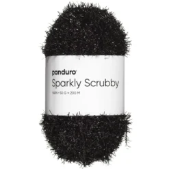 Garn Sparkly Scrubby 50g svart