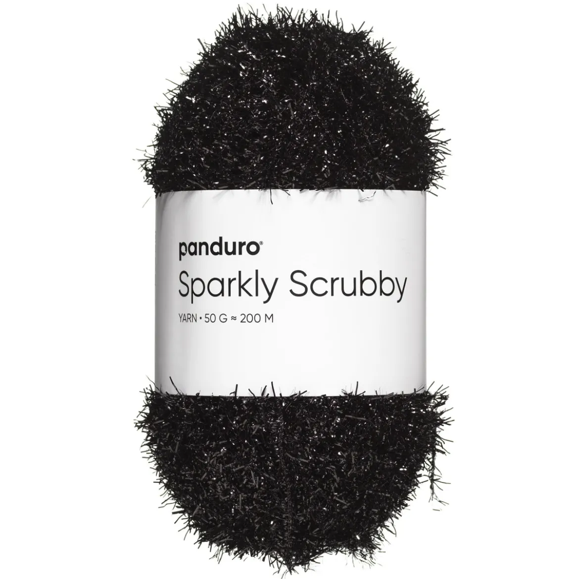 Garn Sparkly Scrubby 50g svart