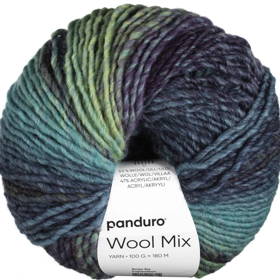 Garn Wool Mix 100g blå grön