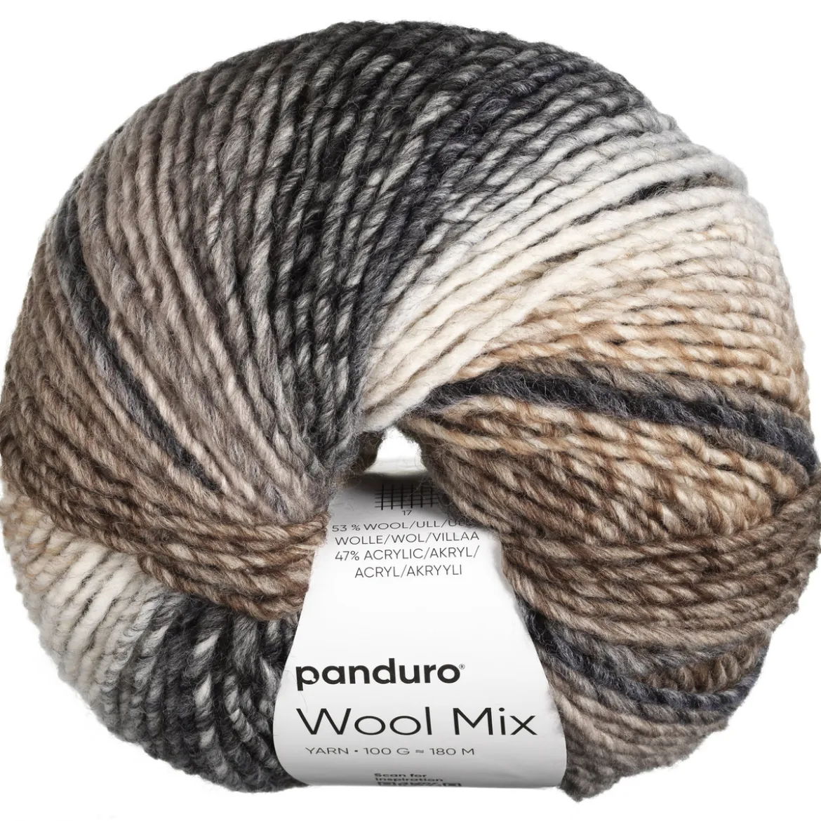 Garn Wool Mix 100g grå beige
