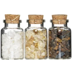 Gemstones halvädelstenar till dekoration, 3-pack vitt & beige tema