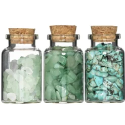 Gemstones halvädelstenar till dekoration, 3-pack grönt tema