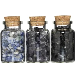 Gemstones halvädelstenar till dekoration, 3-pack blått & svart tema