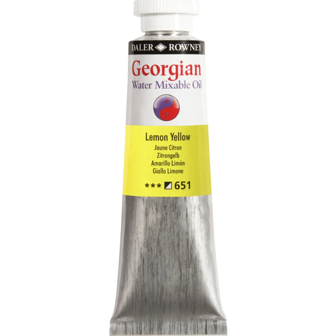 Georgian Water Mixable Oil Colour, vattenlöslig oljefärg 37 ml Lemon Yellow 651