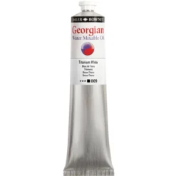 Georgian Water Mixable Oil Colour, vattenlöslig oljefärg 200 ml Titanium White 009