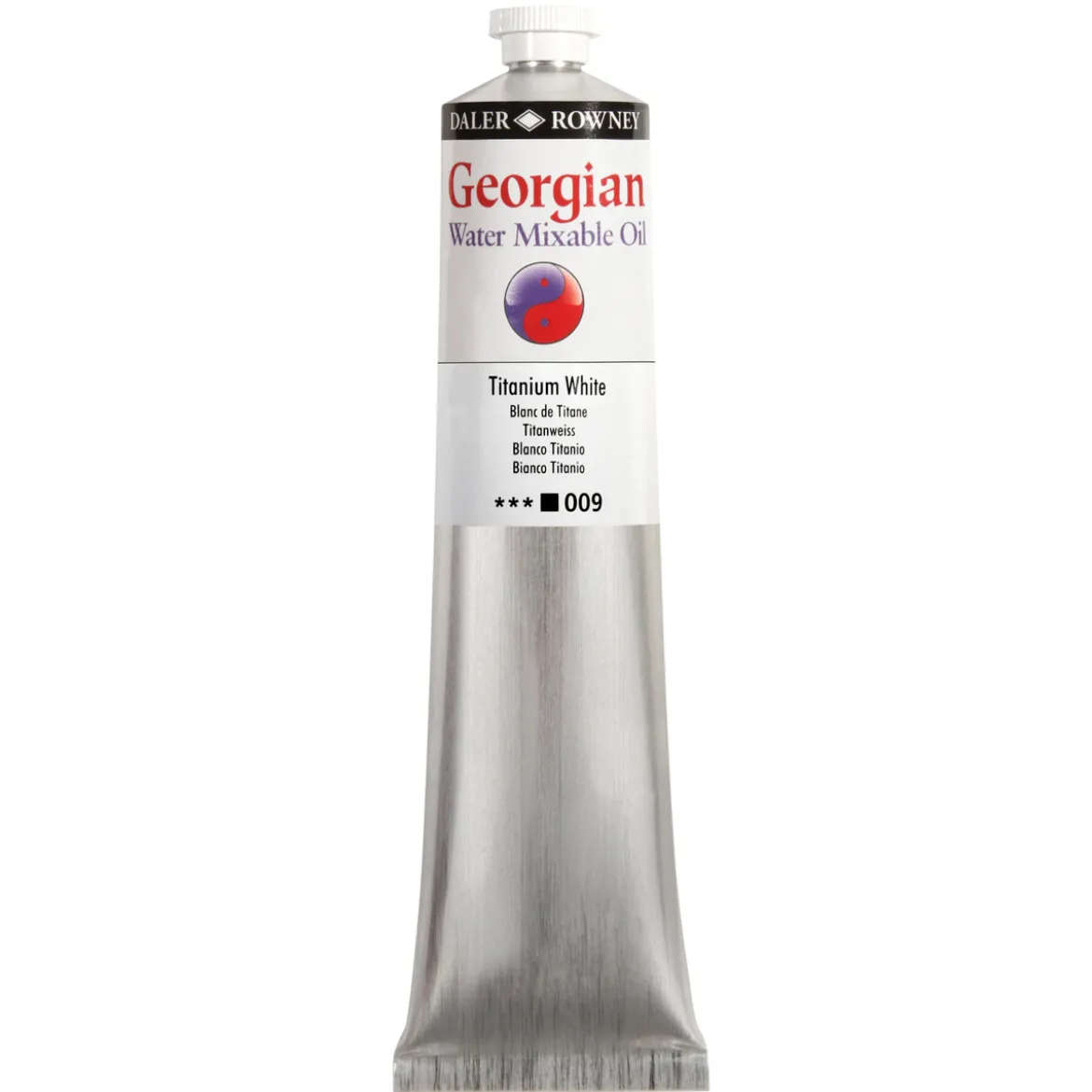 Georgian Water Mixable Oil Colour, vattenlöslig oljefärg 200 ml Titanium White 009