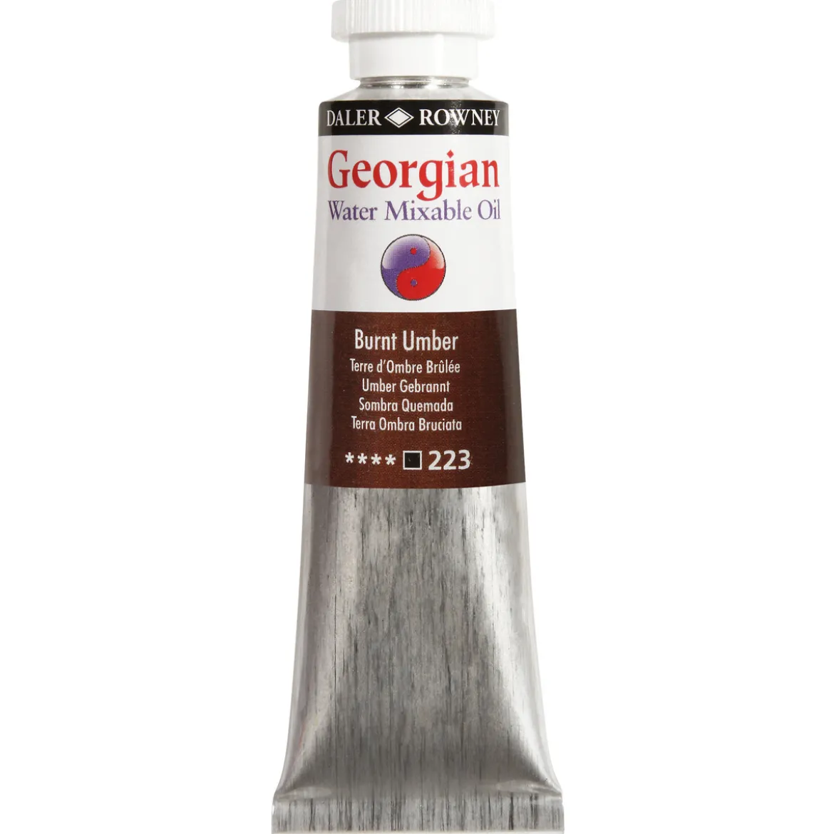 Georgian Water Mixable Oil Colour, vattenlöslig oljefärg 37 ml Burnt Umber 223